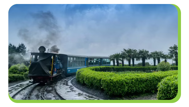 enjoy a toy train ride